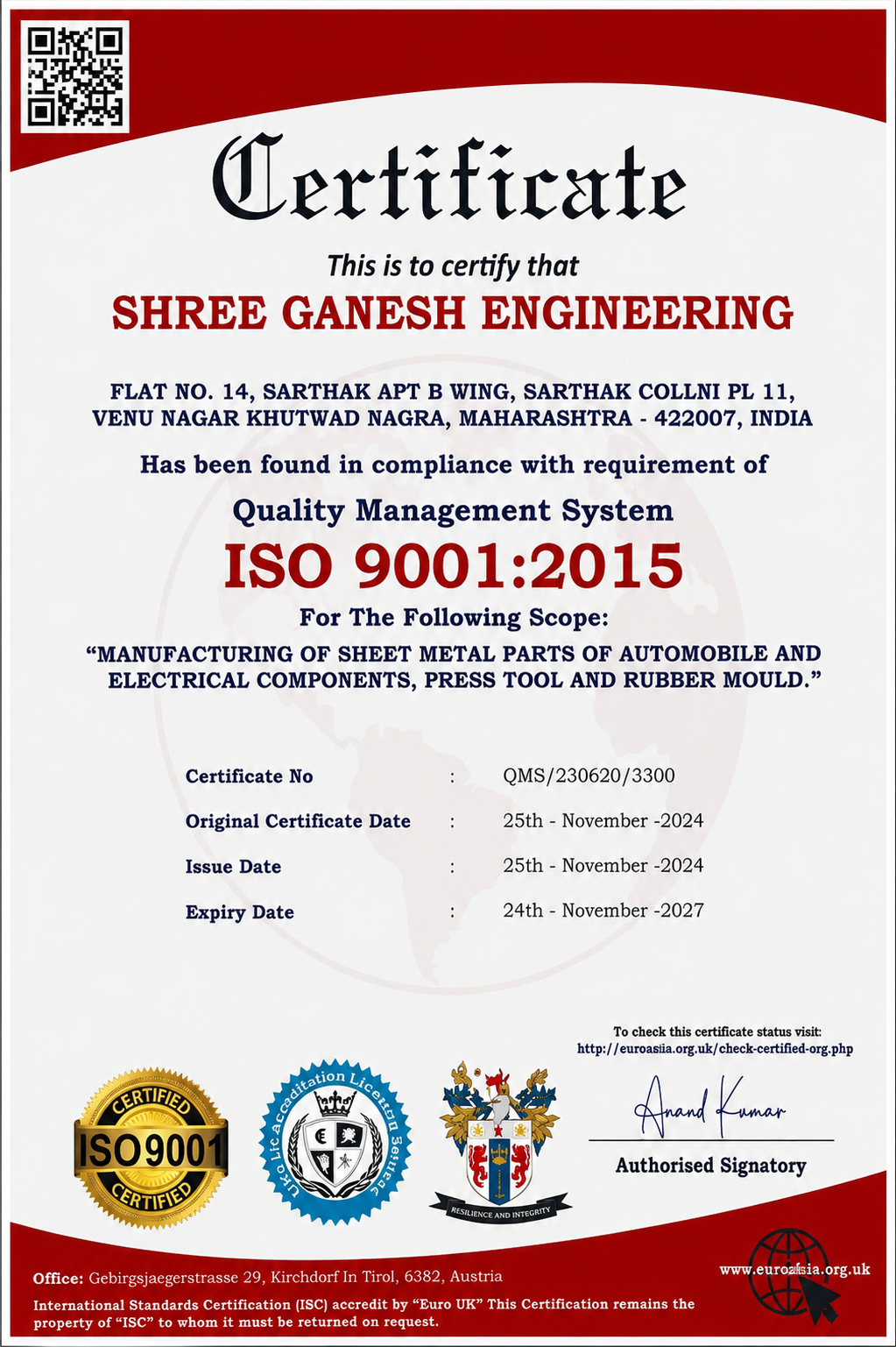 ISO Certification